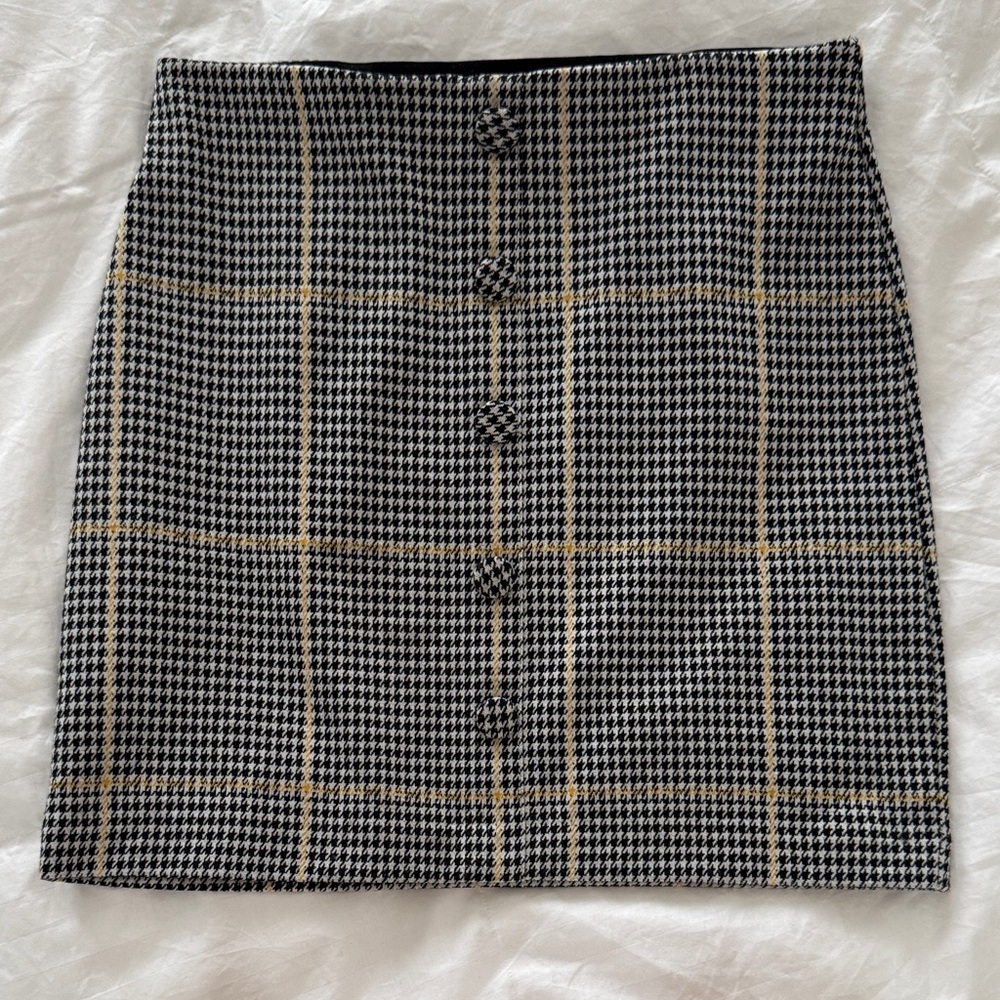 Sanctuary Black and Tan Plaid Pencil Skirt